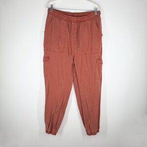 7 For All Mankind Burnt Orange Pull On Cargo Joggers Women's Size L